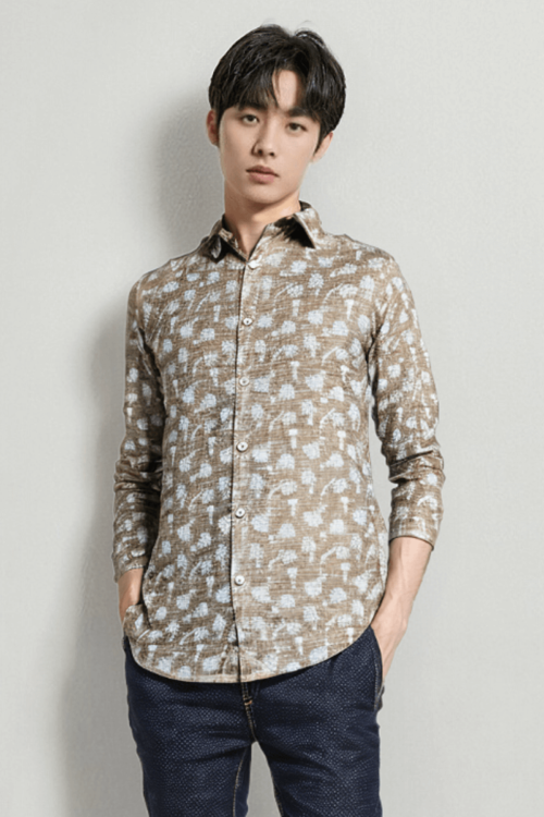 Brown Printed Shirt