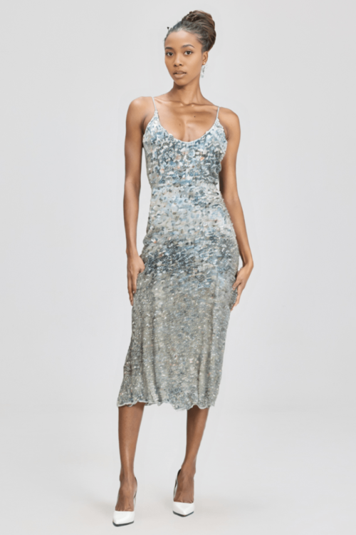 Grey Party Sequinned Dress