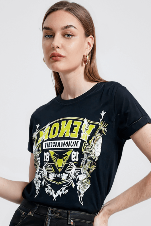 Black Printed T-Shirt