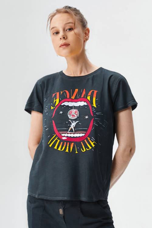 Black Printed T-Shirt