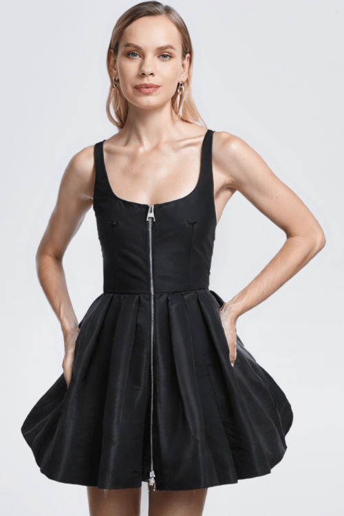 Black Party Skirt with Zipper