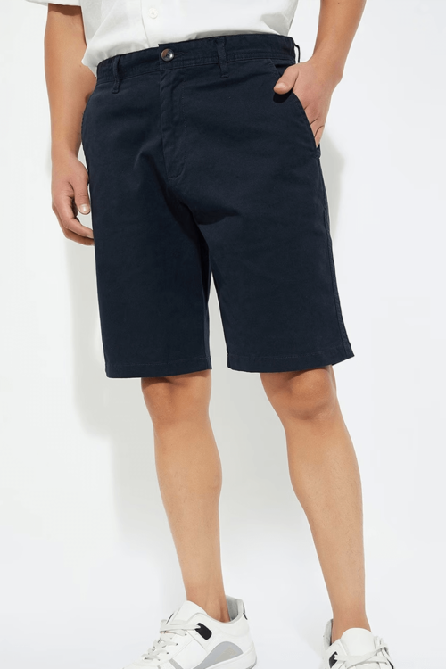 Men Regular Fit Flat-Front Shorts