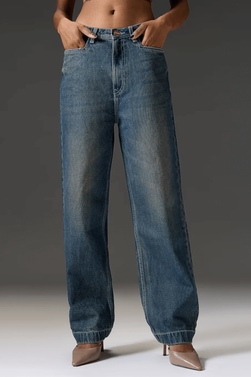 Women Solid Straight Fit Low Distress High-Rise Lightly Washed Jeans