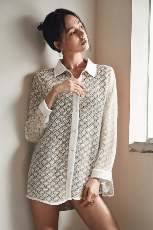 WHITE LACEY SHIRT