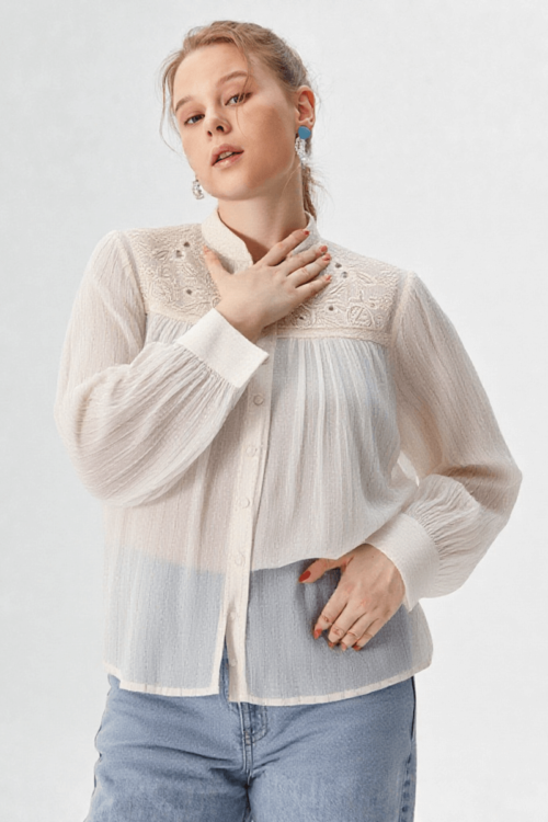 Cotton Schiffli Shirt