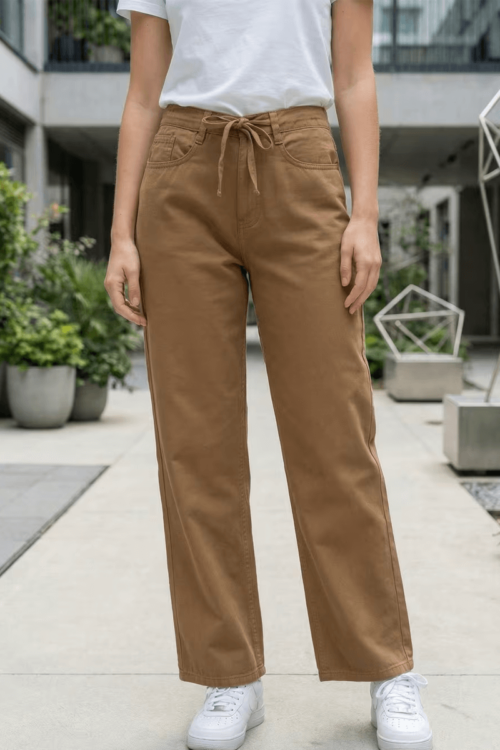 Full Length Semi Elasticated Waist Clean Wash Jeans