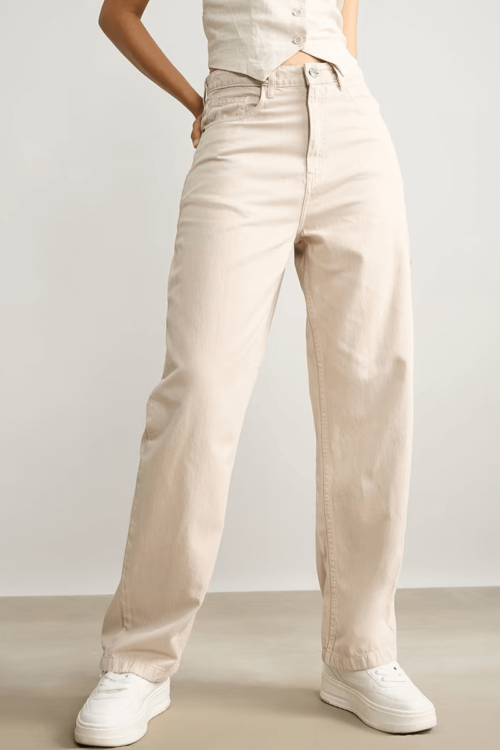 Women High-Rise Straight Fit Solid Clean Jeans